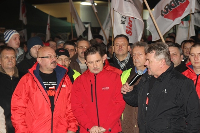 Protest mieszkańców pod kopalnią "Brzeszcze"