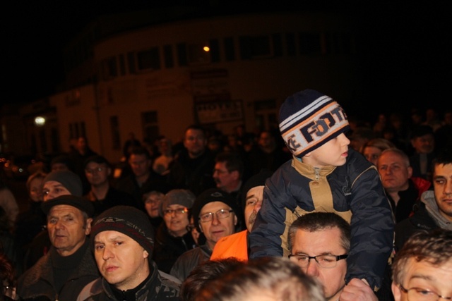 Protest mieszkańców pod kopalnią "Brzeszcze"