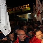 Protest mieszkańców pod kopalnią "Brzeszcze"