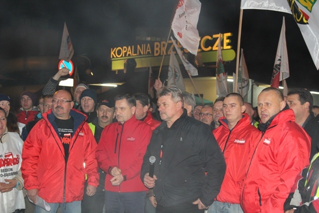 Protest mieszkańców pod kopalnią "Brzeszcze"