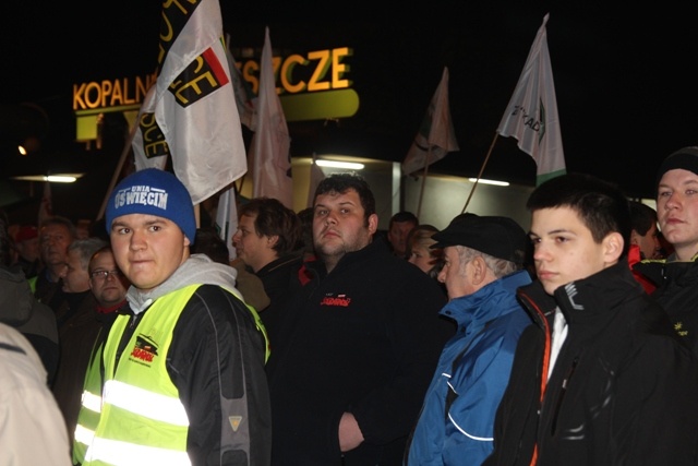 Protest mieszkańców pod kopalnią "Brzeszcze"