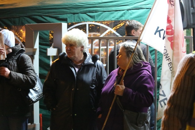 Protest mieszkańców pod kopalnią "Brzeszcze"