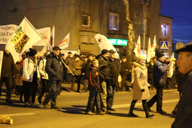 Protest mieszkańców pod kopalnią "Brzeszcze"