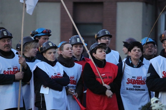 Protest mieszkańców pod kopalnią "Brzeszcze"