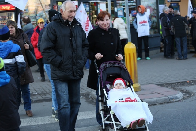 Protest mieszkańców pod kopalnią "Brzeszcze"