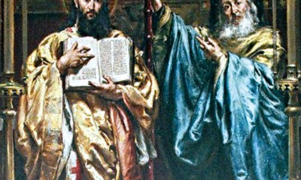 Jan Matejko „Święci Cyryl i Metody”  olej na płótnie, 1885 bazylika Wniebowzięcia NMP, Welehrad 