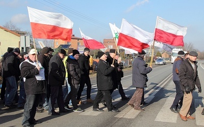 Protest rolników na DK 14 w Łowiczu