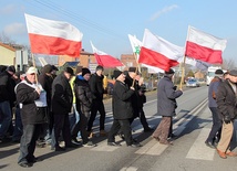 Protest rolników na DK 14 w Łowiczu