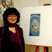  Podczas uroczystego otwarcia wystawy wśród przybyłych gości była Irena Łakomiec-Kamińska, autorka pracy „Potop” 
