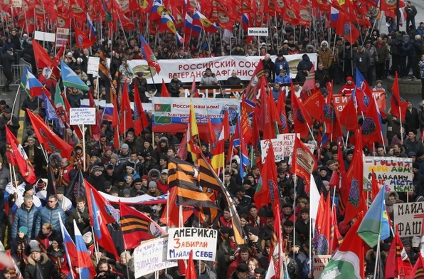 Proputinowska manifestacja w Moskwie