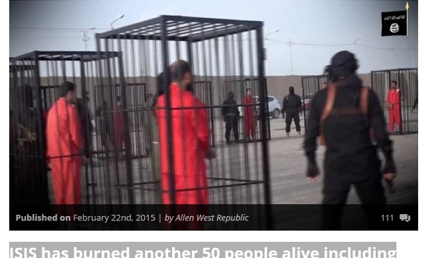 Zabójcy z ISIS spalili żywcem 50 osób