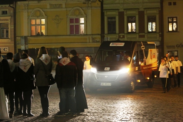 Powitanie znaków ŚDM w Skoczowie