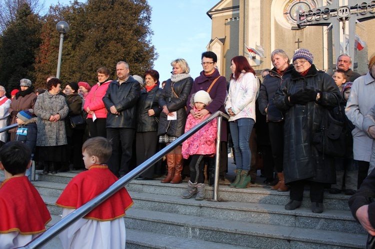 Krzyż ŚDM i ikona Matki Bożej w Rajczy