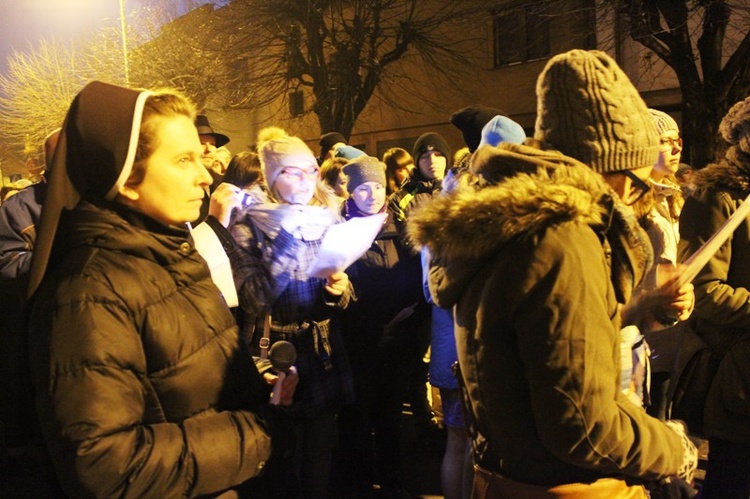 Krzyż ŚDM i ikona Matki Bożej w Żywcu