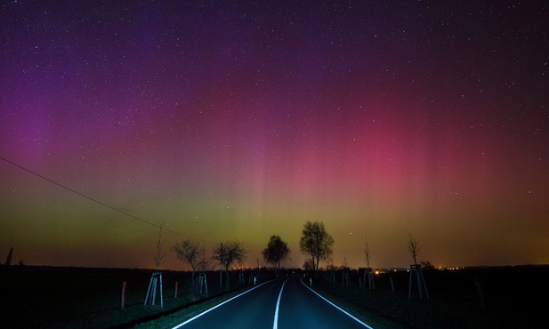 Zorza polarna nad Odrą