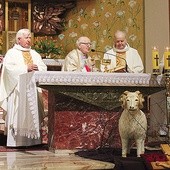  100-letni ks. Józef Strączek (trzeci z lewej) przewodniczył odpustowej Mszy św. na Złotych Łanach