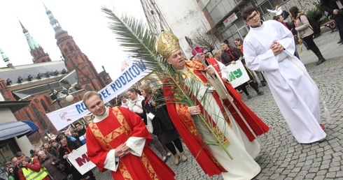 Marsz dla Życia z palmami