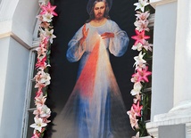 Obraz Jezusa Miłosiernego namalowany w Wilnie przez Eugeniusza Kazimirowskiego według wizji św. siostry Faustyny
