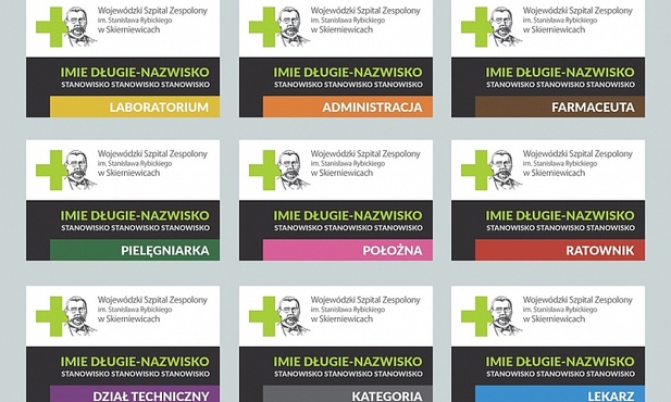 Projekt identyfikatorów z nowym logotypem szpiala