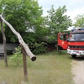 Dym zaczął wydobywać się przy jednej z zagród łowickich na terenie skansenu