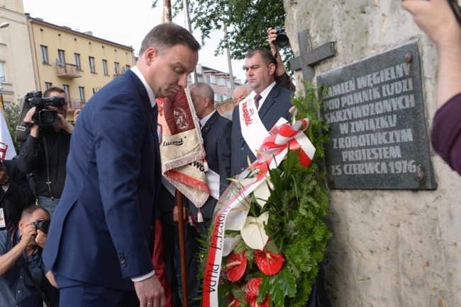 Prezydent elekt na rocznicy radomskiego czerwca '76