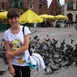 Ja i gołąbki na rynku w Krakowie