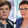 Beata Szydło jest kandydatką na premiera polskiego rządu, jeśli zbliżające się wybory wygra Prawo i Sprawiedliwość Po prawej: Ewa Kopacz chciałaby pozostać na fotelu premiera po nadchodzących wyborach parlamentarnych