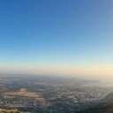 Panorama Sycylii widoczna z położonego na górze miasteczka Erice. 