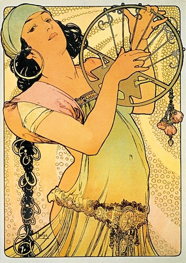 Alfons Mucha, „Salome”,  litografia, 1897, kolekcja prywatna