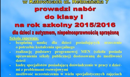 Nabór do niepublicznej szkoły "Wesołe Słoneczko" z odziałami integracyjnymi, Katowice