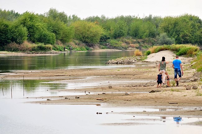 Niski poziom wody w Wiśle