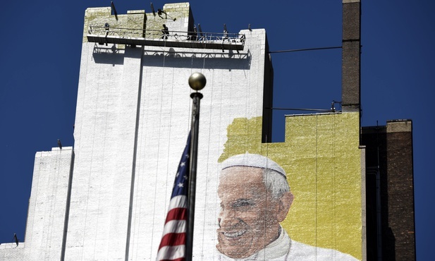 Mural z Franciszkiem