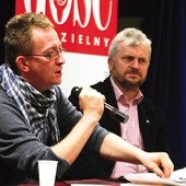 Gośćmi „kociołka” byli m.in. dziennikarze „Gościa Niedzielnego”: ks. Tomasz Jaklewicz, Franciszek Kucharczak i Marcin Jakimowicz (na zdjęciu ze Zbigniewem Rudnickim)