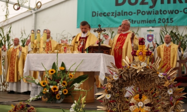 Dożynkowej Eucharystii w Strumieniu przewodniczył bp Roman Pindel