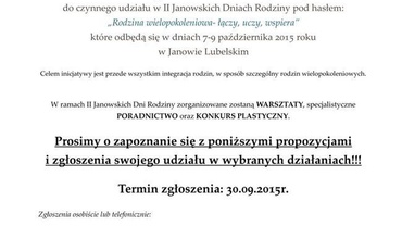 II Janowskie Dni Rodziny