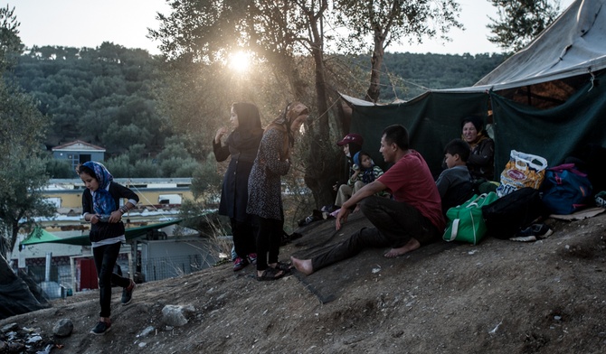W obozie dla uchodźców na Lesbos