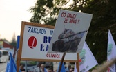 Manifestacja górników pod kopalnią "Brzeszcze"