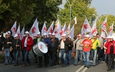 Manifestacja górników pod kopalnią "Brzeszcze"