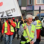 Manifestacja górników pod kopalnią "Brzeszcze"