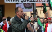 Manifestacja górników pod kopalnią "Brzeszcze"