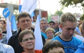 Manifestacja górników pod kopalnią "Brzeszcze"