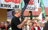 Manifestacja górników pod kopalnią "Brzeszcze"