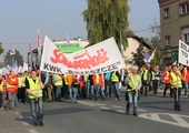 Manifestacja górników pod kopalnią "Brzeszcze"