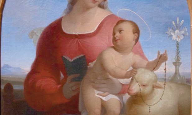 Tommaso Minardi „Madonna Różańca św.” olej na płótnie, 1840 Galeria Narodowa Sztuki Nowoczesnej i Współczesnej, Rzym