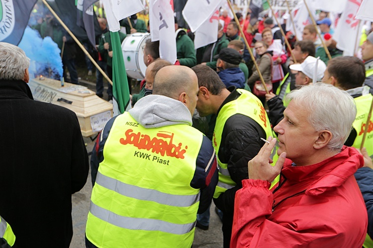 Protest górników w Rudzie Śląskiej