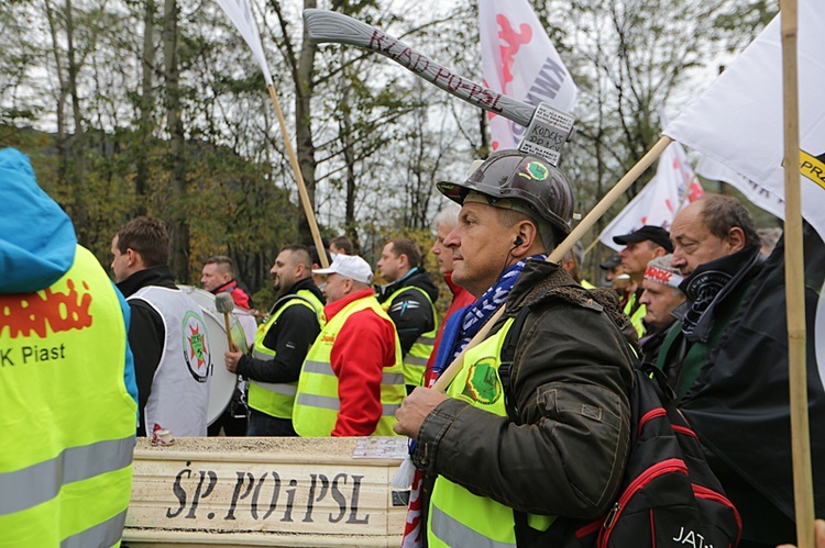 Protest górników w Rudzie Śląskiej