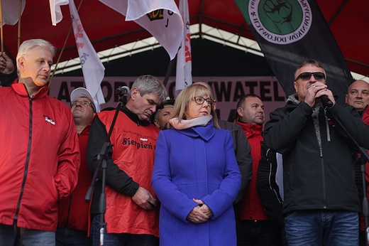 Protest górników w Rudzie Śląskiej