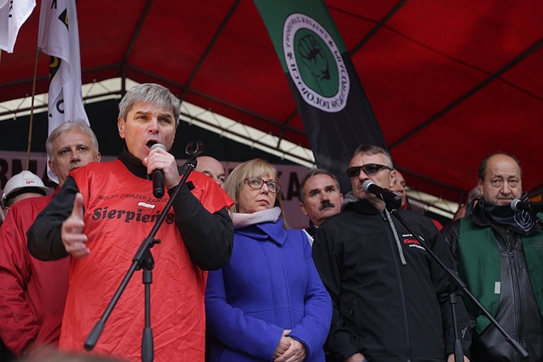 Protest górników w Rudzie Śląskiej