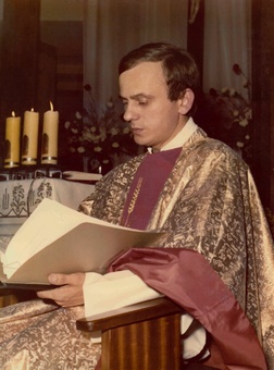 Ks. Jerzy podczas Mszy św. za Ojczyznę w czerwcu 1984 r.