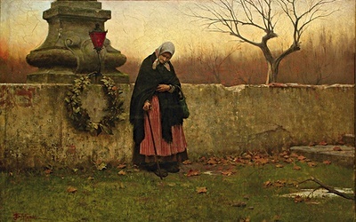 Jakub Schikaneder „Dzień Zaduszny”  olej na płótnie, 1888 Galeria Narodowa, Praga